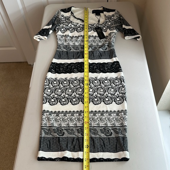 Kardashian Kollection Black and White Striped Midi Dress - Picture 7 of 15